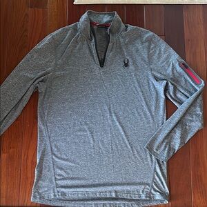 Spyder Heather Gray Lightweight Quarter-Zip Pullover, Mens L